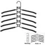Clothes Hangers, 5 in 1 Detachable Multilayer Non-Slip Clothes Rack, Metal Rust-Free Wardrobe Clothes Rack, Space Saver Closet Storage Organizer (Black) Clothes Hangers, 5 in 1 Detachable Multilayer Non-Slip Clothes Rack, Metal Rust-Free Wardrobe Clothes Rack, Space Saver Closet Storage Organizer (Black)