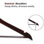 JS HOME Suit/Coat Hangers, Solid Wood Pants/Trousers Hangers with Notched Cut Shoulder, Non-Slip Tube for Pant Bar, Walnut Finish - 18 Pack