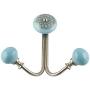 Indianshelf Handmade 3 Artistic Vintage Turquoise Iron Strewn Flat Coat Hooks Hangers/Clothes Hooks Door Mount