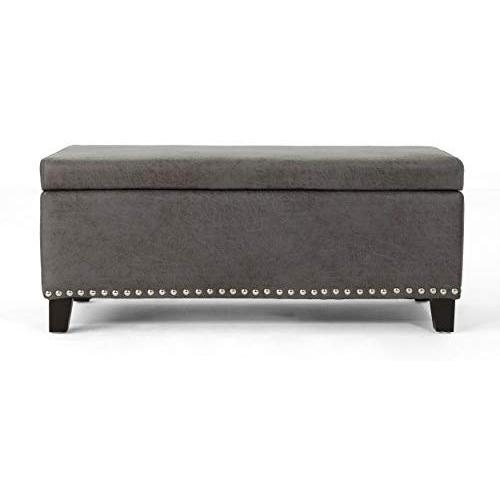 Christopher Knight Home Carl Traditional Microfiber Storage Ottoman, Slate, Christopher Knight Home Carl Traditional Microfiber Storage Ottoman, Slate,