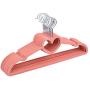 KYCPTNFJ Pack of 10 Non-Slip Thin 360 Degree Swivel Flocked Adult Clothes Hangers with Heart Tie