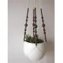 Macrame Plant hanger - Brown or black beads Macrame Plant hanger - Brown or black beads