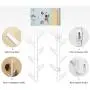 yazi Eco-Friendly Bamboo 6 Branches Wall Hanging Hooks Coat Rack Bag Clothes Hanger Vintage Brown