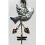 Car Charm, Truck, Window, Rear View Mirror Hanger, sun catcher - Peaceful Bird with dangling heart & dragonfly