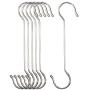 DINGEE 12 inch 6 Pack Extra Large S Hooks Heavy Duty Rubber end ,Plant Hanging Hooks Long S Shaped Extension Hooks,Metal Hanging S Hooks for Plants,Patio,Indoor Outdoor,Closet,Bikes,