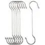 DINGEE 12 inch 6 Pack Extra Large S Hooks Heavy Duty Rubber end ,Plant Hanging Hooks Long S Shaped Extension Hooks,Metal Hanging S Hooks for Plants,Patio,Indoor Outdoor,Closet,Bikes,