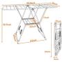 Tangkula Clothes Drying Rack, Collapsible Laundry for Sweaters Socks Underwear with Shoe Holder & 2 Shelves, Study Steel Frame Space Saving Adjustable Hanging Foldable Drying Rack (White)