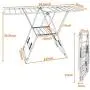 Tangkula Clothes Drying Rack, Collapsible Laundry for Sweaters Socks Underwear with Shoe Holder & 2 Shelves, Study Steel Frame Space Saving Adjustable Hanging Foldable Drying Rack (White)