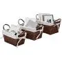 Vosson Woven Storage Basket Cube Basket Boxes for Closet Woven Baskets for Shelf Basket Bin Containers Set of 3 (Red-Brown)