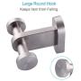 Double Robe Hook, Aomasi SUS304 Stainless Steel Dual Towel Coat Hook, Modern Utility Home storage Holder, Cloth Hanger for Bathroom Toilet Kitchen, Wall Mount, Brushed Nickel