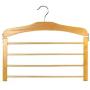HANGERWORLD Natural Wooden 4 Tier Non Slip Inlaid Grip Space Saving Pants Bar Clothes Organizer Coat Garment Hangers