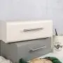 lRICE-home Storage Container Boxes Heavy Duty Rectangle Flip Iron Bread Bin Loaf Canister - White