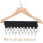 Lainrrew 2 Pack Multifunctional Cap Organizer Hanger, Portable Socks & Underwears Hangers Folding Clothes Hangers with 10 Clips Perfect for Travel Home