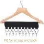 Lainrrew 2 Pack Multifunctional Cap Organizer Hanger, Portable Socks & Underwears Hangers Folding Clothes Hangers with 10 Clips Perfect for Travel Home