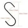 60 Pack 3.5 Inches Heavy Duty Black S Hooks Stainless Steel Metal S Shaped Hooks for Kitchen Bathroom Garden Workshop