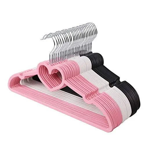 elegantstunning 10Pcs Multifunctional Loving Heart Clothes Hanger for Adults Kids Pink