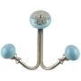 Indianshelf Handmade 1 Artistic Vintage Turquoise Iron Strewn Flat Rail Hooks Hangers/Coat Hooks Hardware