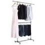SONGMICS Double Rod Clothes Rack, Adjustable Garment Clothing Rack, Hanging Rail on Wheels, Gray ULLR401 SONGMICS Double Rod Clothes Rack, Adjustable Garment Clothing Rack, Hanging Rail on Wheels, Gray ULLR401