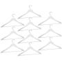 Harbour Housewares White Wooden Clothes/Coat Hanger/Hangers - Pack of 10
