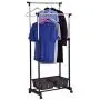 ReunionG Adjustable Double Garment Rack for Hanging Clothes Hanger Stand Organizer with Wheels, Drawers and Shelves (28&quotx17&quotx63")