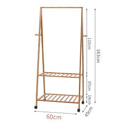 LBMy Hangers Coat Rack Floor Bedroom Drying Racks Bamboo Simple Solid Wood Living Room Clothes Rack Hangers Coat Hangers (Size : 60cm)