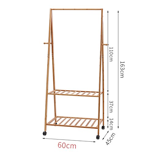 LBMy Hangers Coat Rack Floor Bedroom Drying Racks Bamboo Simple Solid Wood Living Room Clothes Rack Hangers Coat Hangers (Size : 60cm)