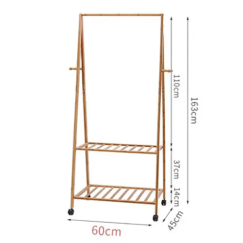 LBMy Hangers Coat Rack Floor Bedroom Drying Racks Bamboo Simple Solid Wood Living Room Clothes Rack Hangers Coat Hangers (Size : 60cm)