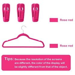 Trgowaul Hot Pink Velvet Hangers Clips, 60 pc Pants Hangers Velvet Clips, Strong Finger Clips Perfect for Thin Velvet Hangers