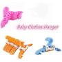 EORTA 30 Pack Baby Clothes Hangers Plastic Nursery Hangers Space Saving Small Clothes Garment Trousers for Infant, Baby, Newborn, Toddlers, Blue, Pink, Orange