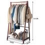 Angels home Standing Coat Racks 151CM Wooden Folding Hall Trees Coat Rack Stand Shoe Rack Hooks Clothes Stand Tree Stylish Wooden Hat Coat Rail Stand Rack Clothes Jacket Storage Hanger Organiser