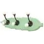 Indianshelf Handmade 1 Artistic Vintage Green Wooden Double Loop Wall Hooks Hangers/Bathroom Towel Holder
