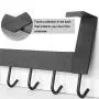 WEBI Over The Door Hook Door Hanger:Over The Door Towel Rack with 6 Coat Hooks for Hanging,Metal Towel Hanger Door Coat Hanger Over Door Coat Rack for Towels,Clothes,Back of Bathroom,Black