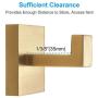 Bathroom Towel Hook, APLusee SUS304 Stainless Steel Single Square Home Storage Holder Utility Coat Robe Hook Wall Hanger, Brushed Gold