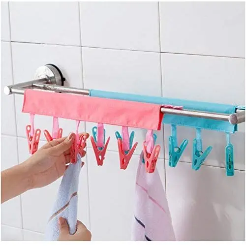 Portable Bathrooms Cloth Hanger Rack Clothespin Clothes Drying Rack 10pcs Random Color Portable Bathrooms Cloth Hanger Rack Clothespin Clothes Drying Rack 10pcs Random Color