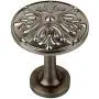 EleCharm 1Pair French Retro Relief Metal Medallion Curtain Wall Hooks Clothes Hanger (Nickel)