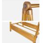 MEIDUO Garment Rack Aluminum Alloy Coat Organizer with Clothes Hanger and Storage Shelves (Color : Gold)