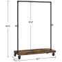 SONGMICS Clothes Rack, Industrial Pipe Style Rolling Garment Rack with Shelf, Lockable Wheels, Heavy Duty Clothing Rack for Laundry Room, Retail Store, Rustic Look UHSR65BX