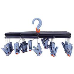 Fdit1 Stylish Pp Laundry Drying Rack Clothes Hanger with 29 Clips for Drying Socks Drying Towels (2#)