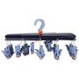 Fdit1 Stylish Pp Laundry Drying Rack Clothes Hanger with 29 Clips for Drying Socks Drying Towels (2#)