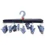 Fdit1 Stylish Pp Laundry Drying Rack Clothes Hanger with 29 Clips for Drying Socks Drying Towels (2#)