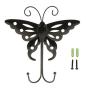 joyMerit Cute Butterfly Wall Door Mounted Clothes Bag Dual Hook Hanger Holder - Black