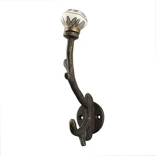 Indianshelf Handmade 1 Artistic Vintage Grey Iron Hexagon Small Rail Hooks Holders/Clothes Hooks Over Door Indianshelf Handmade 1 Artistic Vintage Grey Iron Hexagon Small Rail Hooks Holders/Clothes Hooks Over Door