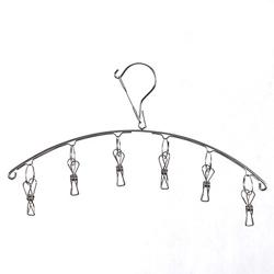 Lecent@Stainless Steel Laundry Drying Rack Hanger with 6 Clips For Drying Socks, Kids Clothes, Bra, Towel, Underwear, Hat, Scarf, Pants, Gloves (Set of 6)