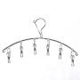 Lecent@Stainless Steel Laundry Drying Rack Hanger with 6 Clips For Drying Socks, Kids Clothes, Bra, Towel, Underwear, Hat, Scarf, Pants, Gloves (Set of 6)