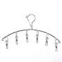 Lecent@Stainless Steel Laundry Drying Rack Hanger with 6 Clips For Drying Socks, Kids Clothes, Bra, Towel, Underwear, Hat, Scarf, Pants, Gloves (Set of 6)