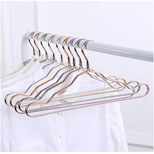 10pcs Random Color Clothes Coat Hanger Aluminum Alloy Anti-Skid Hanger for Clothes Water Resistant Windproof Strong Metal Clothes Hanger