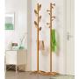 Zxcvlina Entryway Coat Hanger Hanger Floor Bedroom Hanger Coat Rack Simple Clothes Rack Solid Wood Bag Rack Simple Modern Single Pole (Color : Wood, Pattern : B)