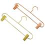 10pcs Fashion Metal Clothes Skirt Hanger Rose Gold Adult Trousers Pants Hangers with Clips Random Color