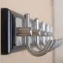 WEBI Coat Rack Wall Mounted Wood,5 Coat Hooks for Hanging Coats,Metal Wall Coat Rack with Hooks Coat Hanger Wall Mount Hook Rack Hook Rail Towel Hooks for Bathrooms,Entryway,Jacket,Clothes,Black