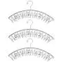 YANSHON 3Pack Stainless Steel Laundry Drying Rack Clothes Hanger with 20 Clips for Drying Socks,Drying Towels, Diapers, Bras, Baby Clothes,Underwear, Socks Gloves